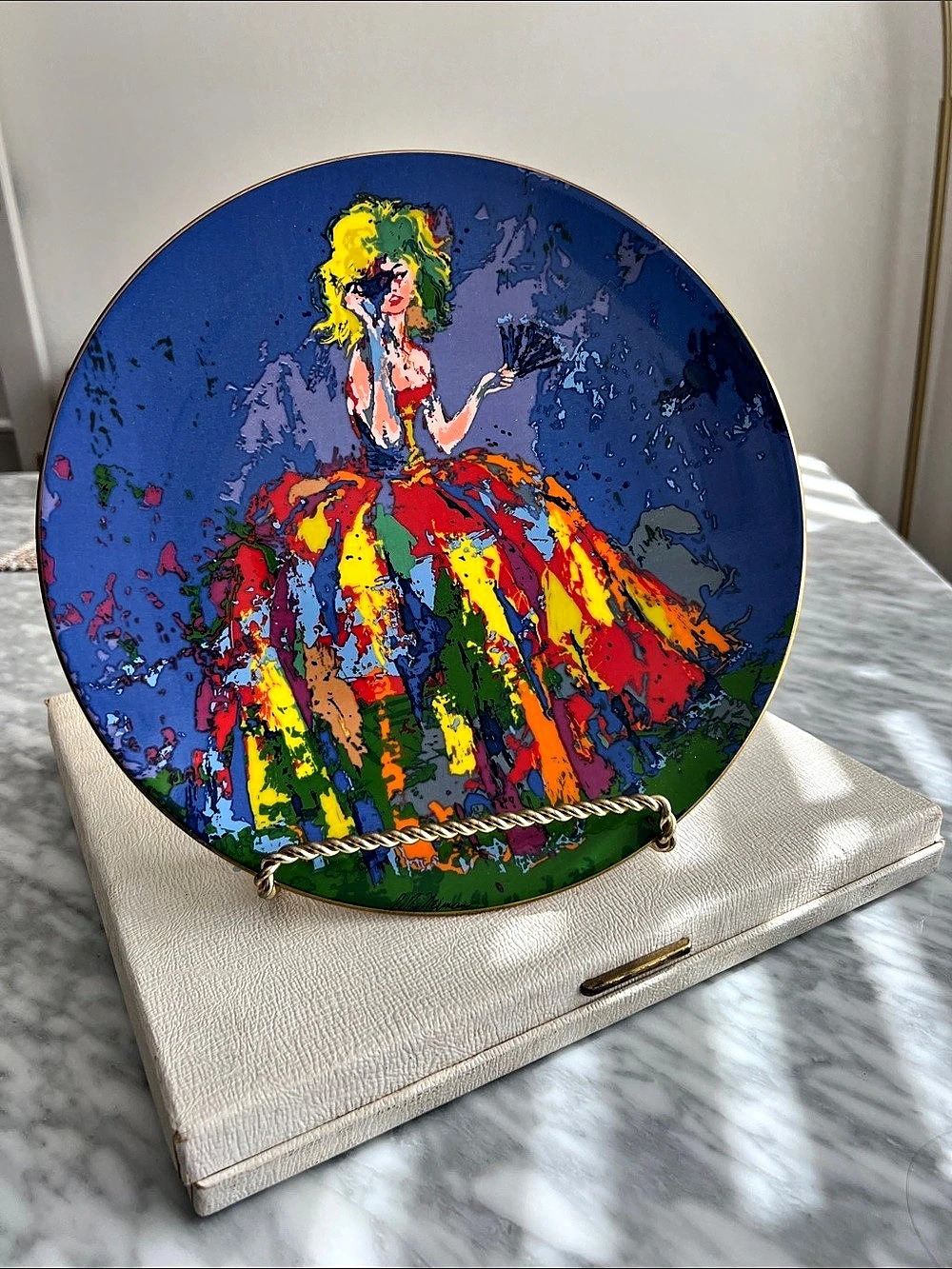 Vintage Royal Doulton Columbine Collector Plate in Blue & Multicolor Like New